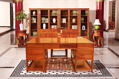 勐狮红木家具供应刺猬紫檀办公桌组合